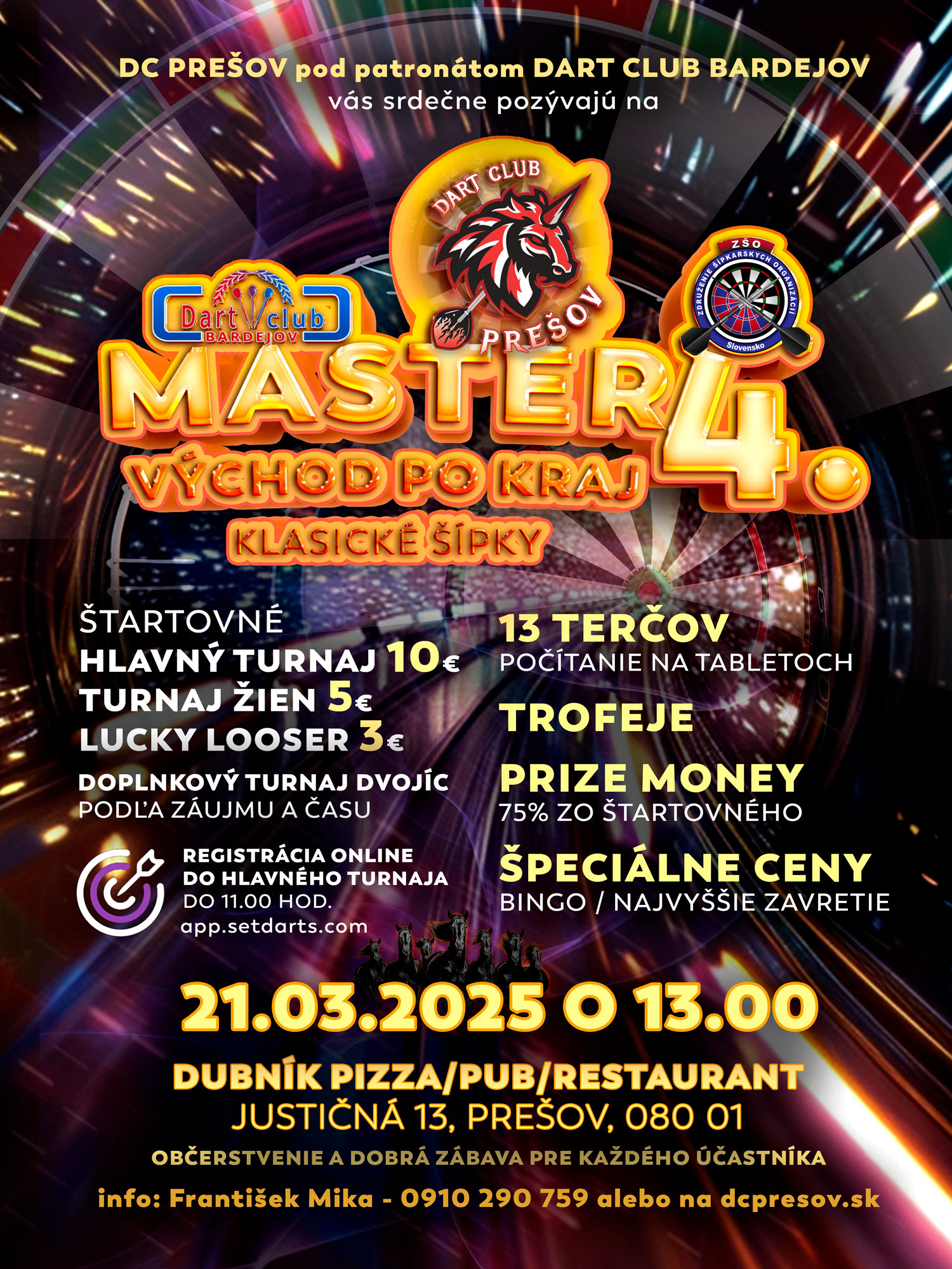 4. Master – steelové (klasické) šípky – Prešovský kraj
