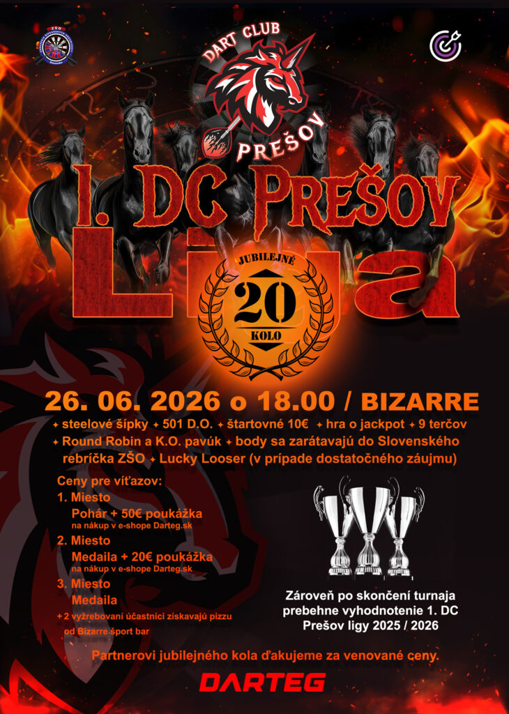 1. DC Prešov šípkarská liga - jubilejné 20. kolo