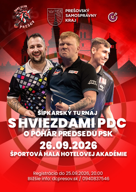 Šípkarský turnaj s hviezdami PDC o pohár prednostu Prešovského samosprávneho kraja